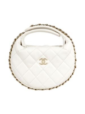 CHANEL 23C POUCH EVENING BAG WHITE