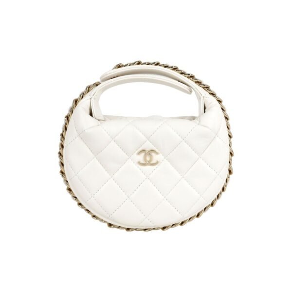 CHANEL 23C POUCH EVENING BAG WHITE