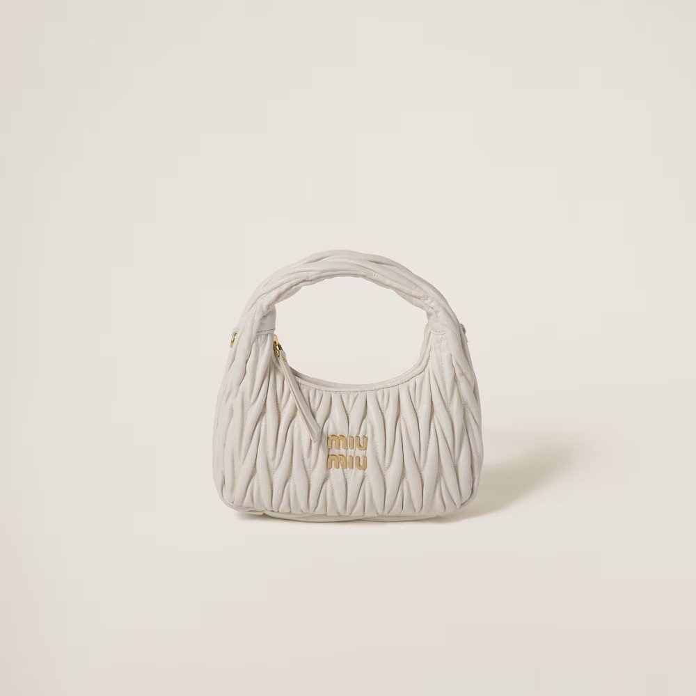 Wander Matelassé Soft Lamb Nappa Small Crescent Moon Bag