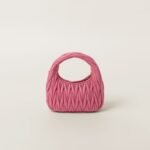 Wander Matelassé Soft Lamb Nappa Small Crescent Moon Bag Peach Blossom Pink