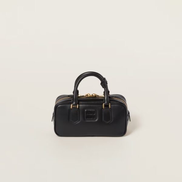 Arcadie Leather Small Handbag Black