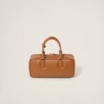 Arcadie Leather Large Handbag Cognac color