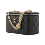 CHANEL 23P LONG BOX WITH CHAIN BLACK