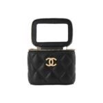 CHANEL 23P LIPSTICK BOX WITH CHAIN BLACK