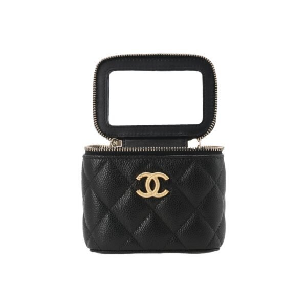 CHANEL 23P LIPSTICK BOX WITH CHAIN BLACK