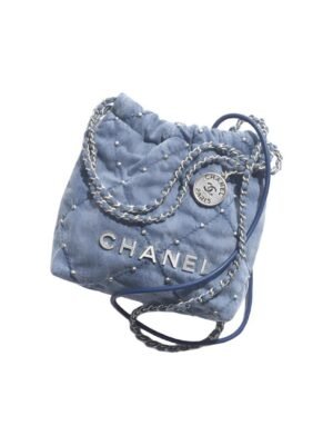 CHANEL MINI 22 HANDBAG DENIM WITH RIVET