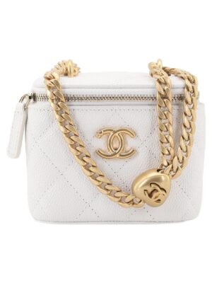 CHANEL 23P LIPSTICK BOX WITH CHAIN WHITE