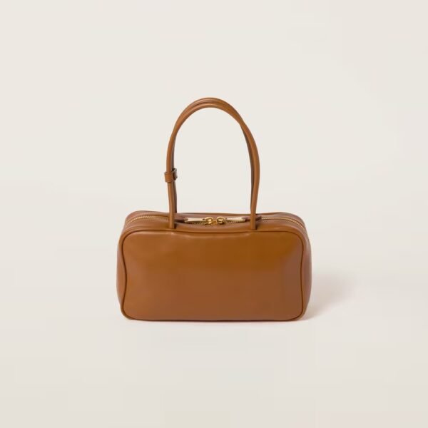 Beau Leather Handbag Cognac color