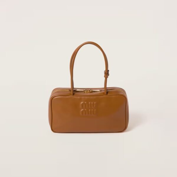 Beau Leather Handbag Cognac color