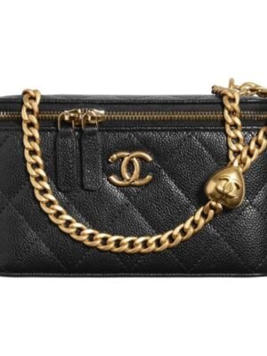 CHANEL 23P LONG BOX WITH CHAIN BLACK