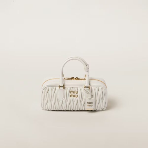 Arcadie Matelassé Large Soft Lamb Leather Handbag White