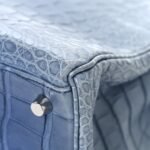 Matte Porosus Crocodile Kelly 35 Bleu Brighton