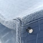 Matte Porosus Crocodile Kelly 35 Bleu Brighton