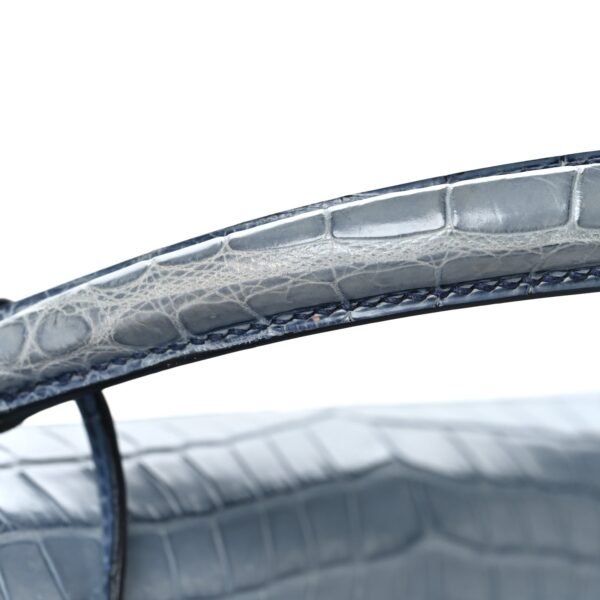 Matte Porosus Crocodile Kelly 35 Bleu Brighton