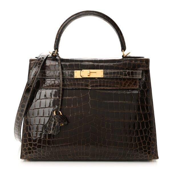 Shiny Niloticus Crocodile Kelly Sellier 28 Gris Elephant