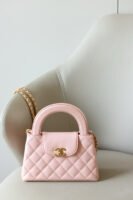CHANEL 23K Kelly  Waxed Calfskin Leather Handbag Bag – Light Pink (23K Pink)
