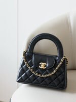 CHANEL 23K Kelly Waxed Calfskin Leather Handbag Bag – Black