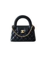 CHANEL 23K Kelly Waxed Calfskin Leather Handbag Bag – Black