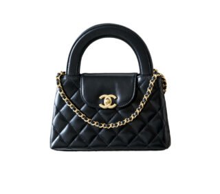 CHANEL 23K Kelly Waxed Calfskin Leather Handbag Bag – Black