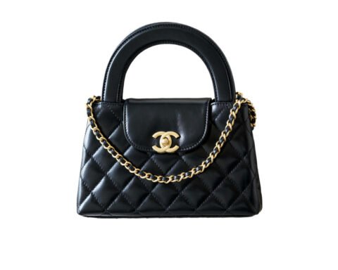 CHANEL 23K Kelly Waxed Calfskin Leather Handbag Bag – Black