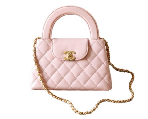CHANEL 23K Kelly  Waxed Calfskin Leather Handbag Bag – Light Pink (23K Pink)
