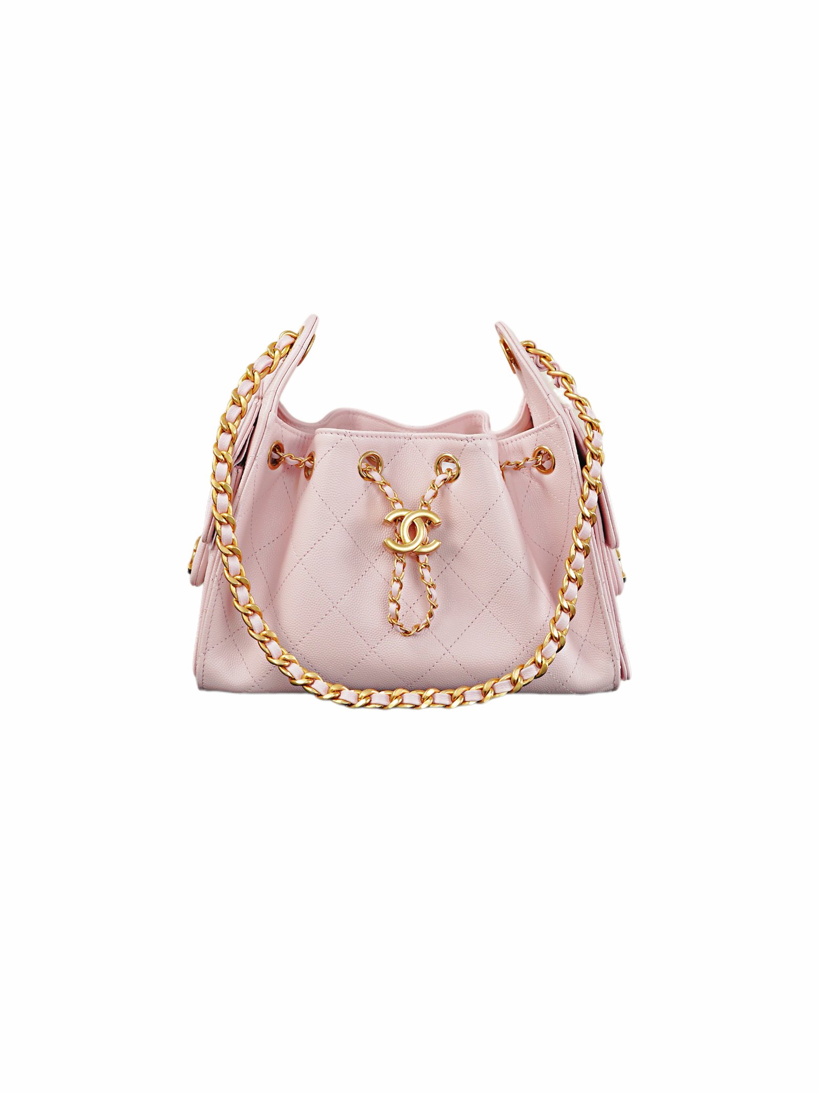 CHANEL 25bag Mini size – Pink Caviar Leather with Gold Buckle