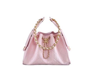 CHANEL 25bag Small Size – Pink Caviar Leather with Gold Buckle