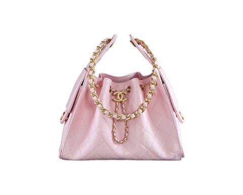 CHANEL 25bag Small Size – Pink Caviar Leather with Gold Buckle