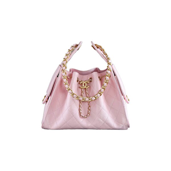 CHANEL 25bag Small Size – Pink Caviar Leather with Gold Buckle