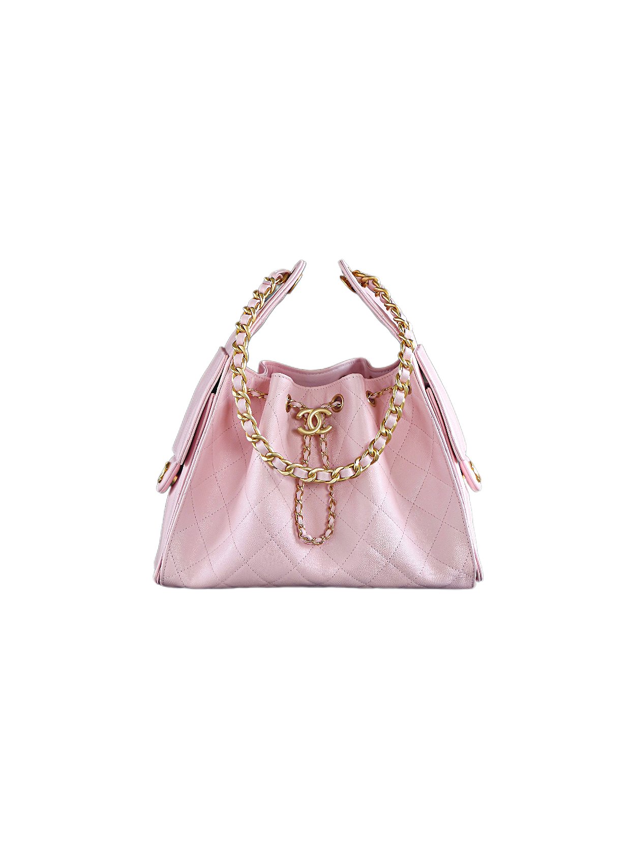 CHANEL 25bag Small Size – Pink Caviar Leather with Gold Buckle