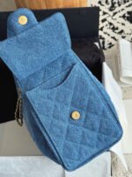 CHANEL 25bag Small size – Blue Denim Shoulder Bag with Gold Buckle