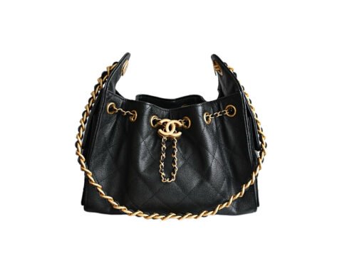 CHANEL 25bag Mini size – Black Caviar Leather with Gold Buckle