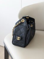 CHANEL 25bag Mini size – Black Caviar Leather with Gold Buckle