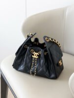 CHANEL 25bag Mini size – Black Caviar Leather with Gold Buckle